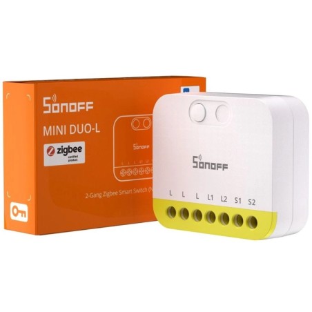 SONOFF MINI DUO-L Zigbee 3.0 met 2 Kanalen Zonder Nuldraad