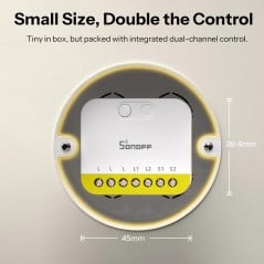 SONOFF MINI DUO-L Zigbee 3.0 de 2 Canales Sin Neutro