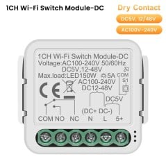 Tuya Smart WiFi-Schaltmodul, AC 240 V oder DC 5–48 V, kontaktschonend, Unterputzmontage