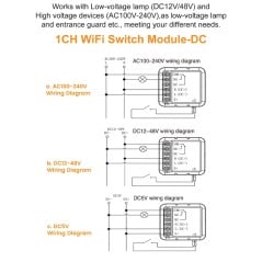 Tuya Smart WiFi-Relais mit potentialfreiem Kontakt für den Einbau 1/2CH AC/DC