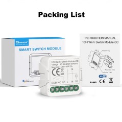 Tuya WiFi Schakelmodule met Potentiaalvrij Contact DC 12/24V