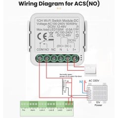 Tuya Smart WiFi-Relais mit potentialfreiem Kontakt für den Einbau 1/2CH AC/DC