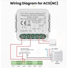 Tuya Smart WiFi-Relais mit potentialfreiem Kontakt für den Einbau 1/2CH AC/DC
