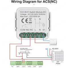 Tuya Module Interrupteur WiFi à Contact Sec DC 12/24V