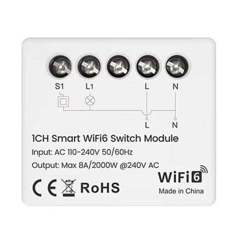 Tuya Smart Wi-Fi 6 schakelmodule met energiemeter