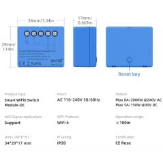 Acquista Tuya Modulo Relè a Contatto Pulito Smart WiFi 6