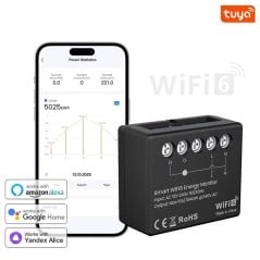 Tuya Modulo Misuratore Energia Smart Wi-Fi 6 da Incasso con Monitoraggio Cosumi