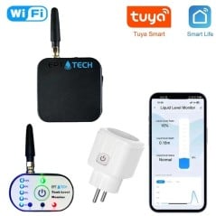 Tuya Smart WiFi waterniveaubewakingssysteem met monitor en stopcontact
