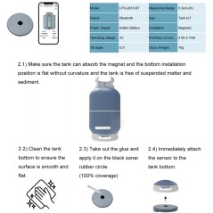 EPTTECH Misuratore Livello Serbatoio GPL Smart Bluetooth a Ultrasuoni