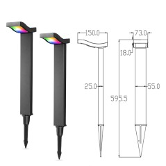 Kit 4 bornes LED RGBW de jardin Wi‑Fi Tuya | Alexa/Google