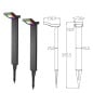 Kit Tuya 4 luces LED RGBW inteligentes con Wi-Fi para jardín con estacas y pincho