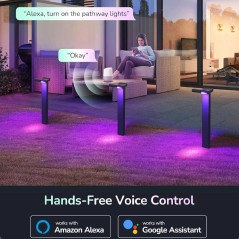 Kit 4 RGBW-LED-Gartenpfähle Wi‑Fi Tuya | Alexa/Google
