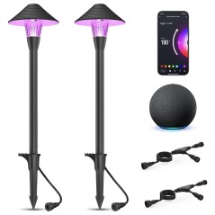 Kit 4 LED-Pilzleuchten für Gartenwege Wi‑Fi Tuya RGBW IP65 6 W