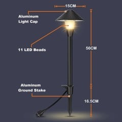 Kit 4 Luci LED a Fungo per Vialetti Wi-Fi Tuya RGBW IP65 6W