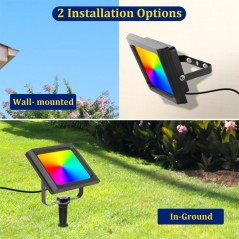 Set Faretti RGBIC Smart Wi-Fi Tuya IP67 | Kit da Giardino