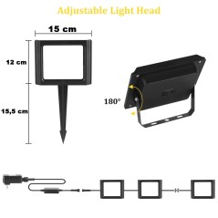 Set de Focos RGBIC Smart Wi‑Fi Tuya IP67 | Kit para Jardín