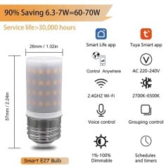 Lampadina Corn LED Smart E27 Tuya WiFi+BT CCT Dimmer Alexa