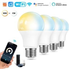 Lampadina Smart Tuya E27 A60 9W CCT 2700-6500K Dimmerabile WiFi