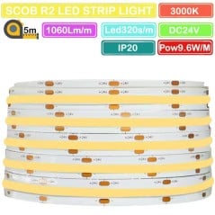 Weißer SCOB LED-Streifen 8 mm 320 LEDs pro Meter DC24V 5 Meter