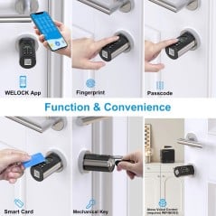 Serrure de porte de sécurité intelligente Bluetooth 6 en 1 Welock ToucA71