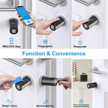 Serrure de porte de sécurité intelligente Bluetooth 6 en 1 Welock ToucA71