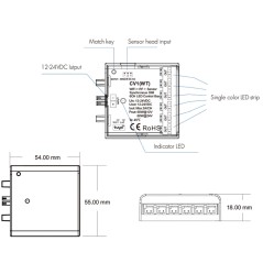 Tuya Steuereinheit CV1(WT) WiFi 6-Kanal für LED-Streifen 12/24V