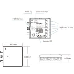 Unité de commande Tuya CV1(WT) WiFi 6 canaux pour rubans LED 12/24V