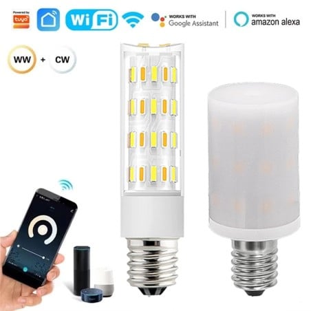 Lampadina Smart E14 WiFi+BT Tuya 2700-6500K Dimmer Alexa Google