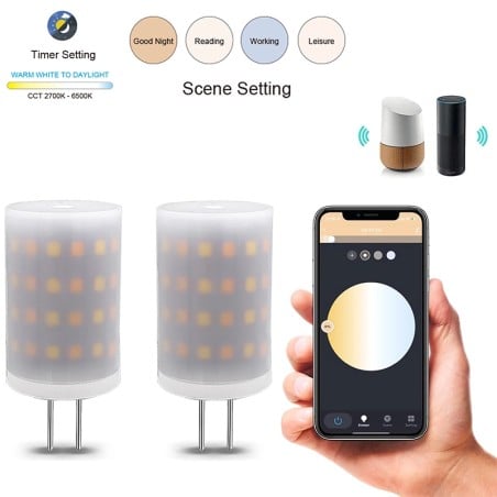 Tuya Smart WiFi-lamp G4 12V LED-cornlamp met dimbare kleurtemperatuur