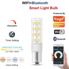 Tuya Bombilla Inteligente WiFi BA15S 12V LED Corn CCT Regulable