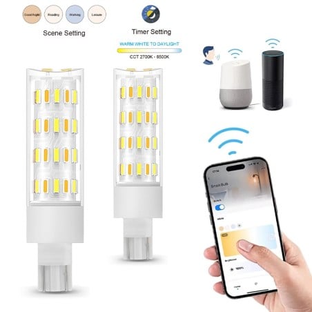 Tuya Smart WiFi Glühbirne T10 12V LED Maiskolben CCT Dimmbar