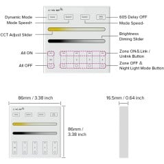 Panel de control táctil de 4 zonas RF de 2,4 GHz para pared Tuya