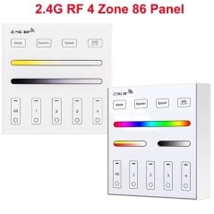 Mando táctil RF 2.4G Tuya de 4 zonas para controladores LED smart