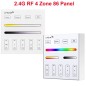 Panel de control táctil de 4 zonas RF de 2,4 GHz para pared Tuya