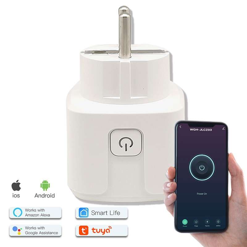 Enchufe inteligente WiFi Tuya 16A con función de medición de consumo