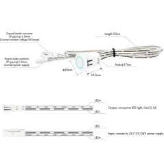 EC-AV Variateur Tactile Inline 5–24 V PWM pour Contrôleur LED