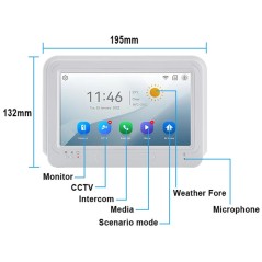 Tuya Kit Interphone Vidéo Smart WiFi AHD 1080P 2MP avec Moniteur 7"
