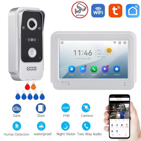 Kit vidéophone intelligent Tuya WiFi AHD