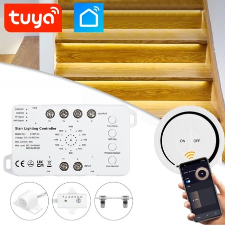 Centralita para Escaleras LED Smart Tuya Smart WiFi 25A con Mando