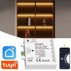 Tuya Smart WiFi + RF + 6-kanaals sensor dimmer besturingseenheid voor 12/24V LED-strips