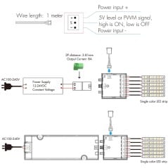 EC-A Capteur tactile 5V PWM pour contrôleur LED – Variateur 0–100 %
