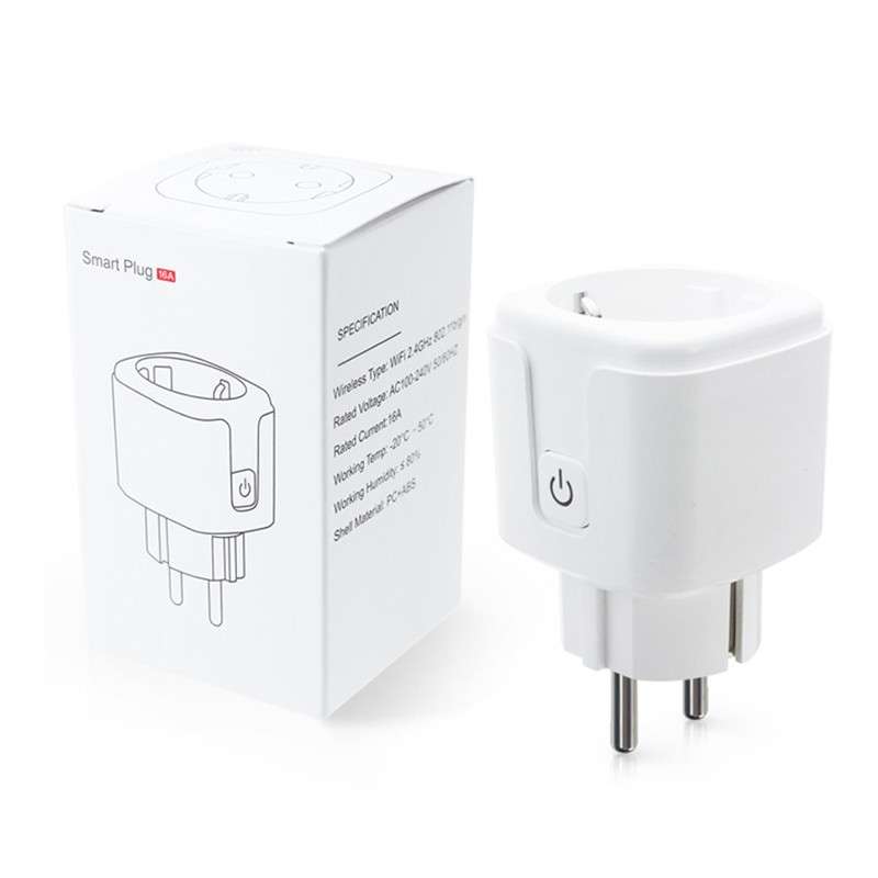 Enchufe inteligente WiFi Tuya 16A con función de medición de consumo