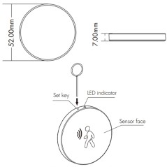 E1-M Sensor de Movimiento por Microondas 5,8 GHz 5V para Controlador LED