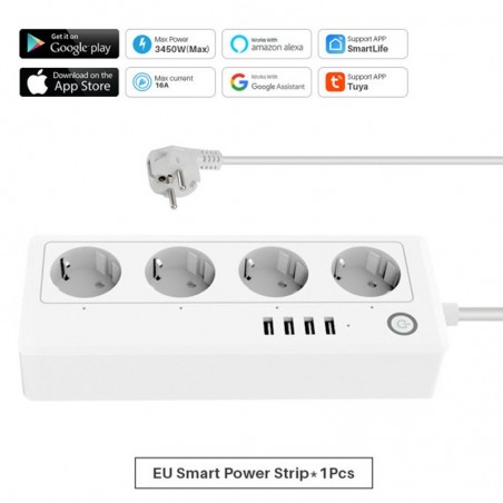 Tuya Multi-Socket Smart WiFi 4 AC + 4 USB