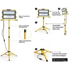 Smart RGBCW Dual-Head LED Floodlight 200W Tuya WiFi IP66