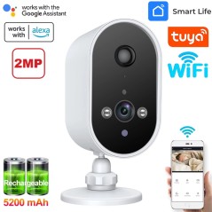 Tuya Smart Cámara WiFi 2MP 1080p IP65 con batería