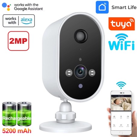 Tuya Smart 2MP 1080p WiFi Camera IP65 with Battery