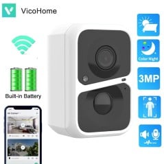 VicoHome Telecamera Smart WiFi a Batteria 3MP con PIR e Audio 2 Vie