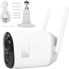 VicoHome Caméra WiFi 3MP IP66 Fixe avec Panneau Solaire
