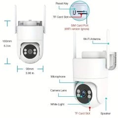 Telecamera PTZ WiFi Dual Band 4MP/6MP IP65 Tuya ONVIF
